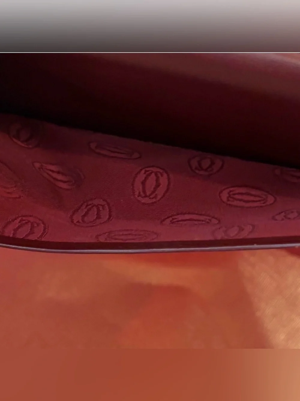 VTG.. CARTIER MUST De CARTIER BORDEAUX CALFSKIN LEATHER LONG WALLET